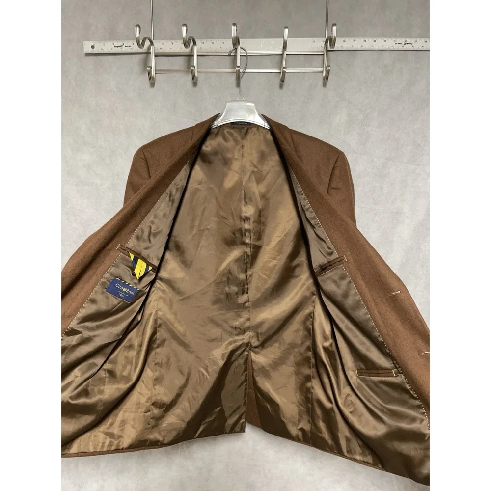 Club Room Blazer Men's 44R Brown Cashmere 2B Winter Flannel Academia Coat Luxury